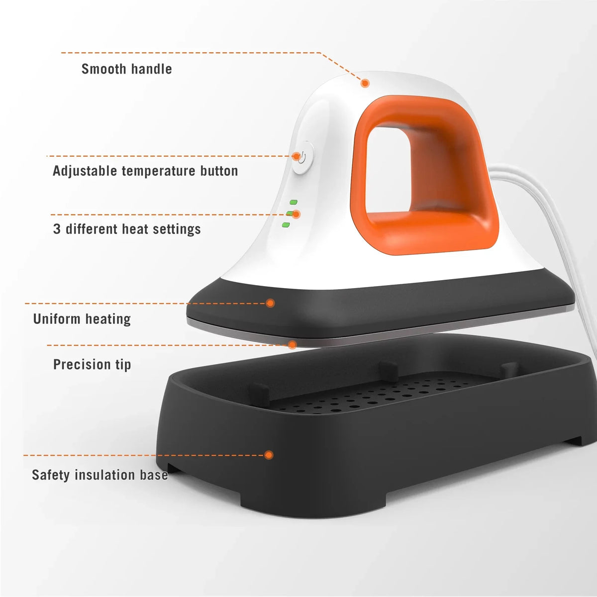 Portable Machine Bags, Machine Transfer Press Heating for * with Fast 3.8" Mini Iron T-Shirt Clothes in Orange Hat 7" Heat Heat