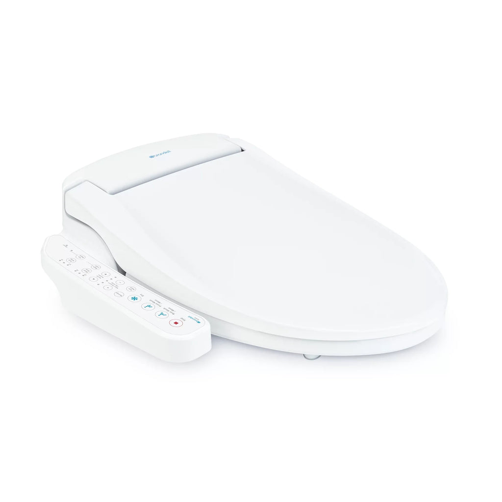 Bidet Seat Stainless White Brondell Dryer Steel SE400 Nozzle, Round Sidearm, Swash and with