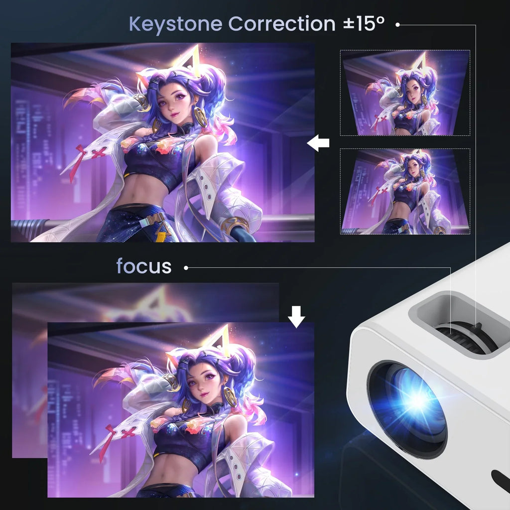 Movie Projector Video with Mini Support Wifi Projector Projector 5G/2.4G , Theater For 4K Home 12000LM Outdoor Portable Bluetooth, 1080P Projector and AUOSHI ,