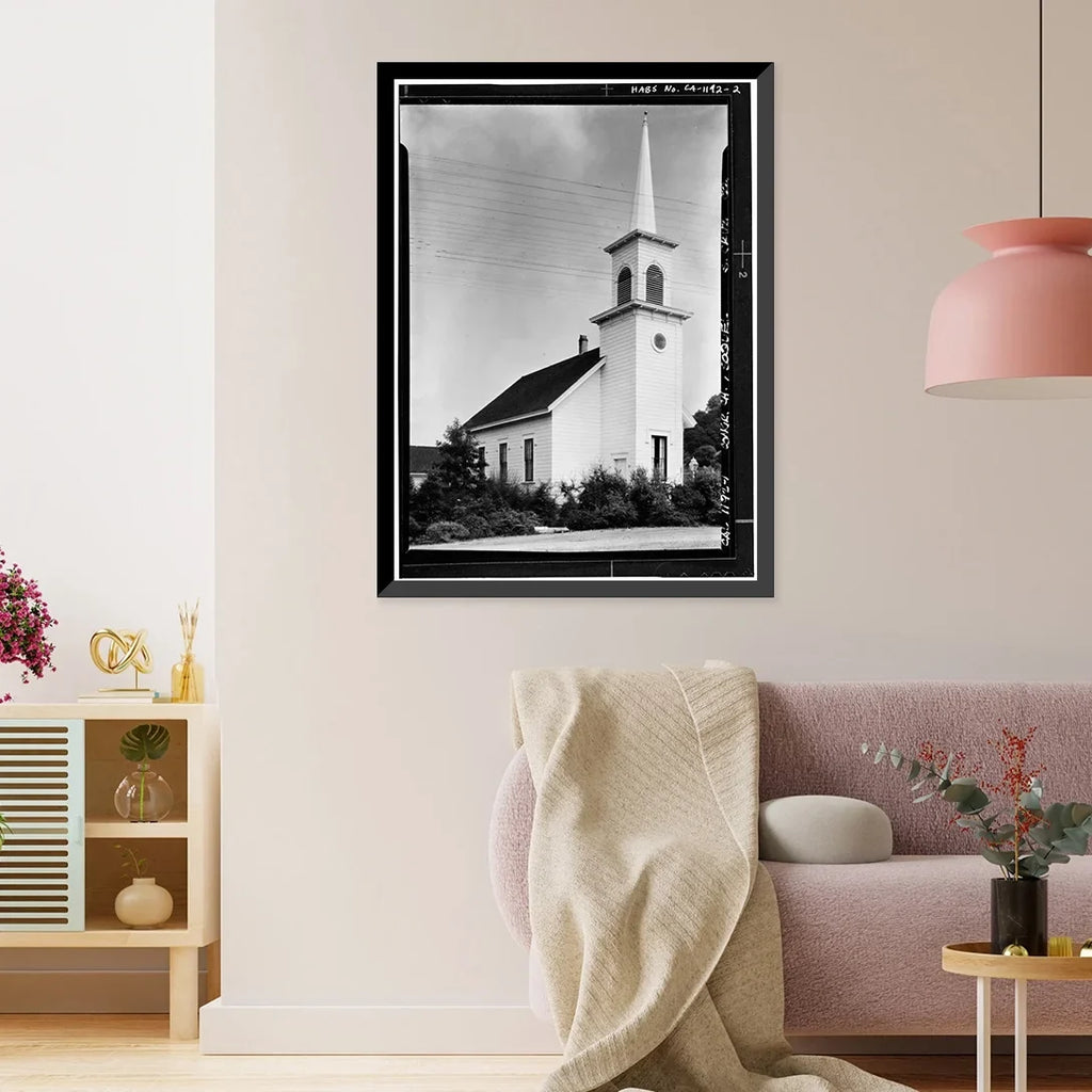 Framed County, x Historic Church, 2, Soquel, - 17-7/8" 21-7/8" Cruz CA Print, Congregational Santa