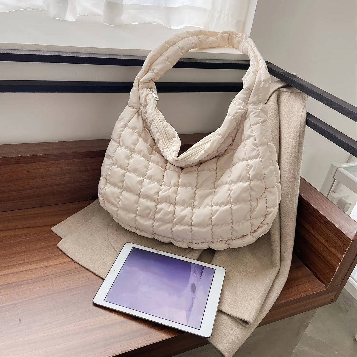 Argyle Filled Junior Capacity Crossbody For Cotton Tote, Work Padded Bag, Bag Hobo Large Tote Quilted Quilted Shoulder