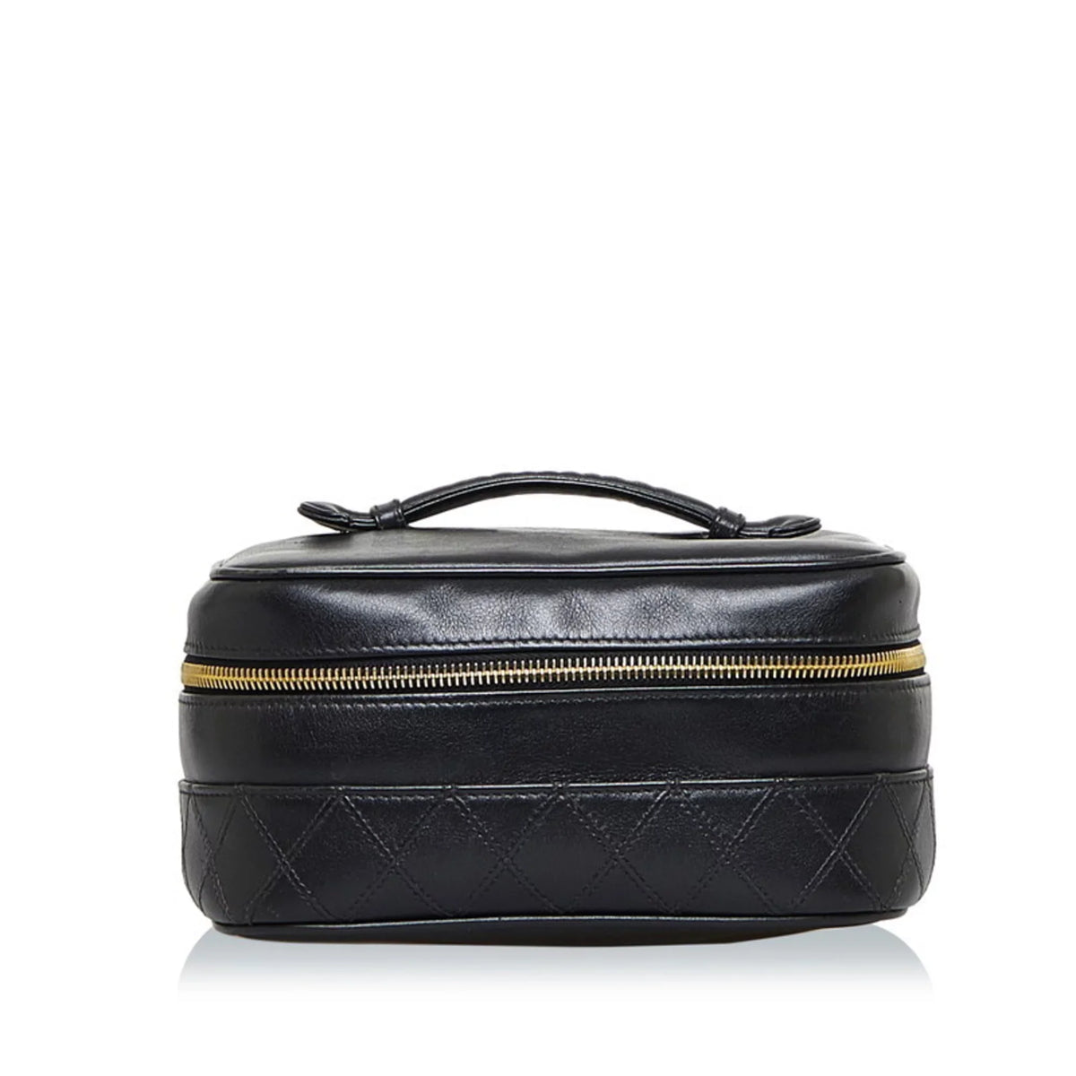 Black Handbag Bag Bicolore Cocomark (Fair) Vanity Pre-Owned Ladies Lambskin