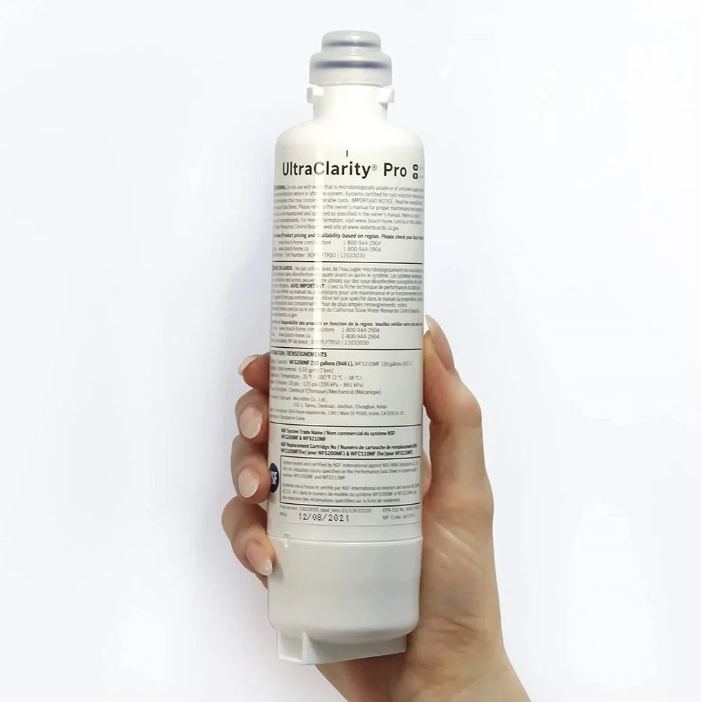 Pro Water Refrigerator Ultra 3 Filter,High Pcs Bosch BORPLFTR50 compatibility Clarity