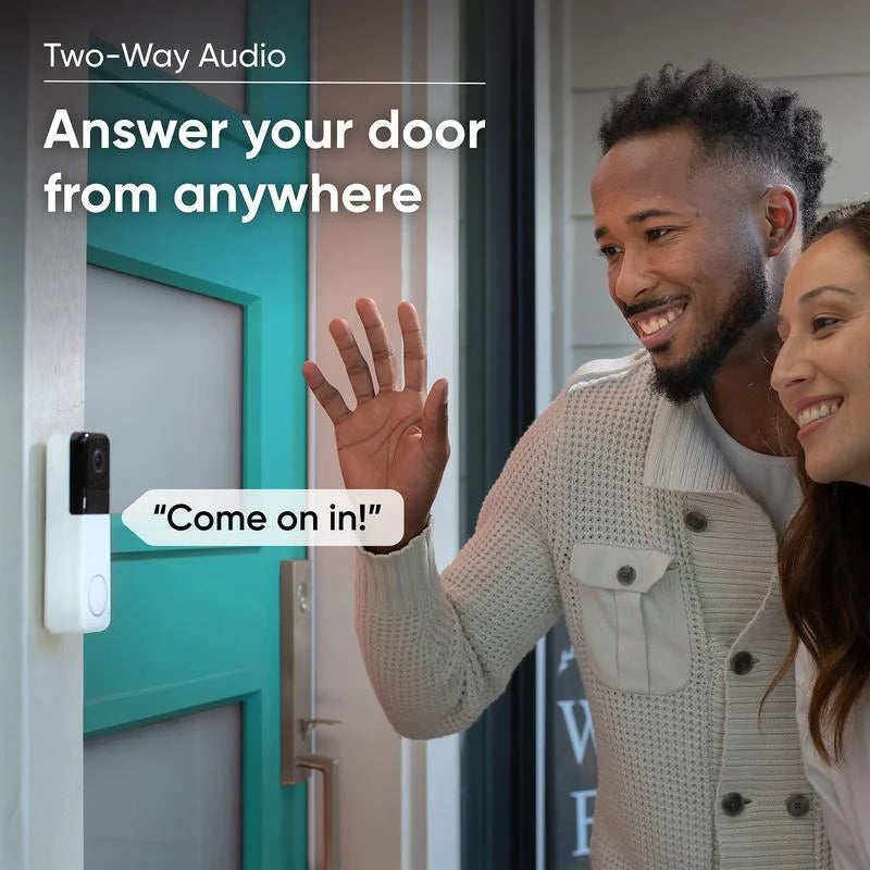 Doorbell Video Doorbell Night and Aspect — Pro Alexa Video, Wyze to Assistant Color w/ Wireless Audio, Walls, Works 2-Way QHD Battery, Ratio, w/ Camera 1:1 Sticks Adhesive Vision,