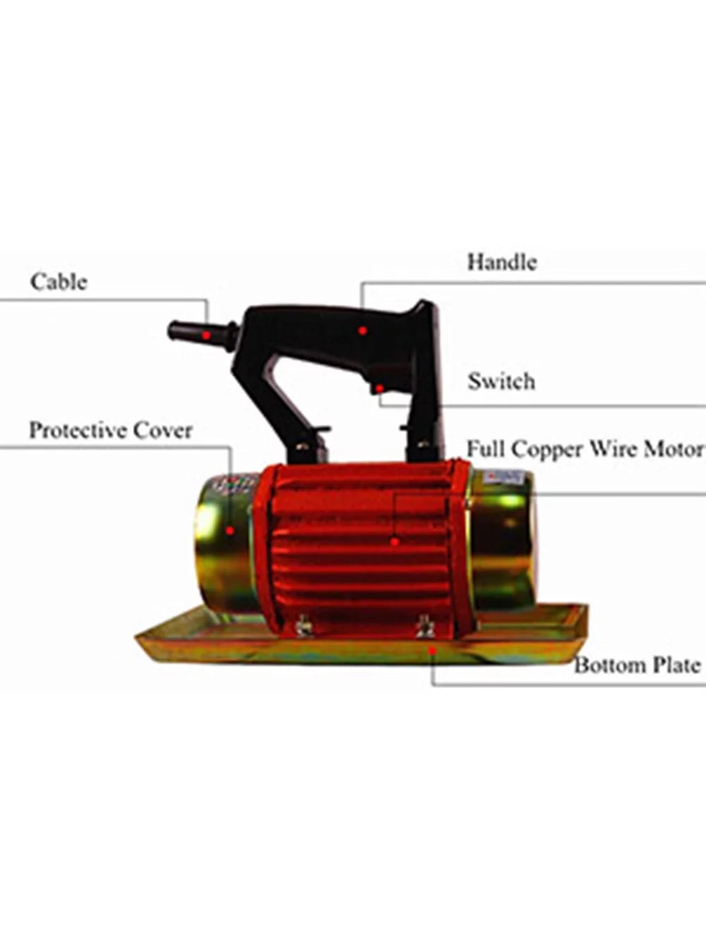 Handheld Cement Vibrator Machine Plate Troweling Vibrating TECHTONGDA Flat 220V Concrete