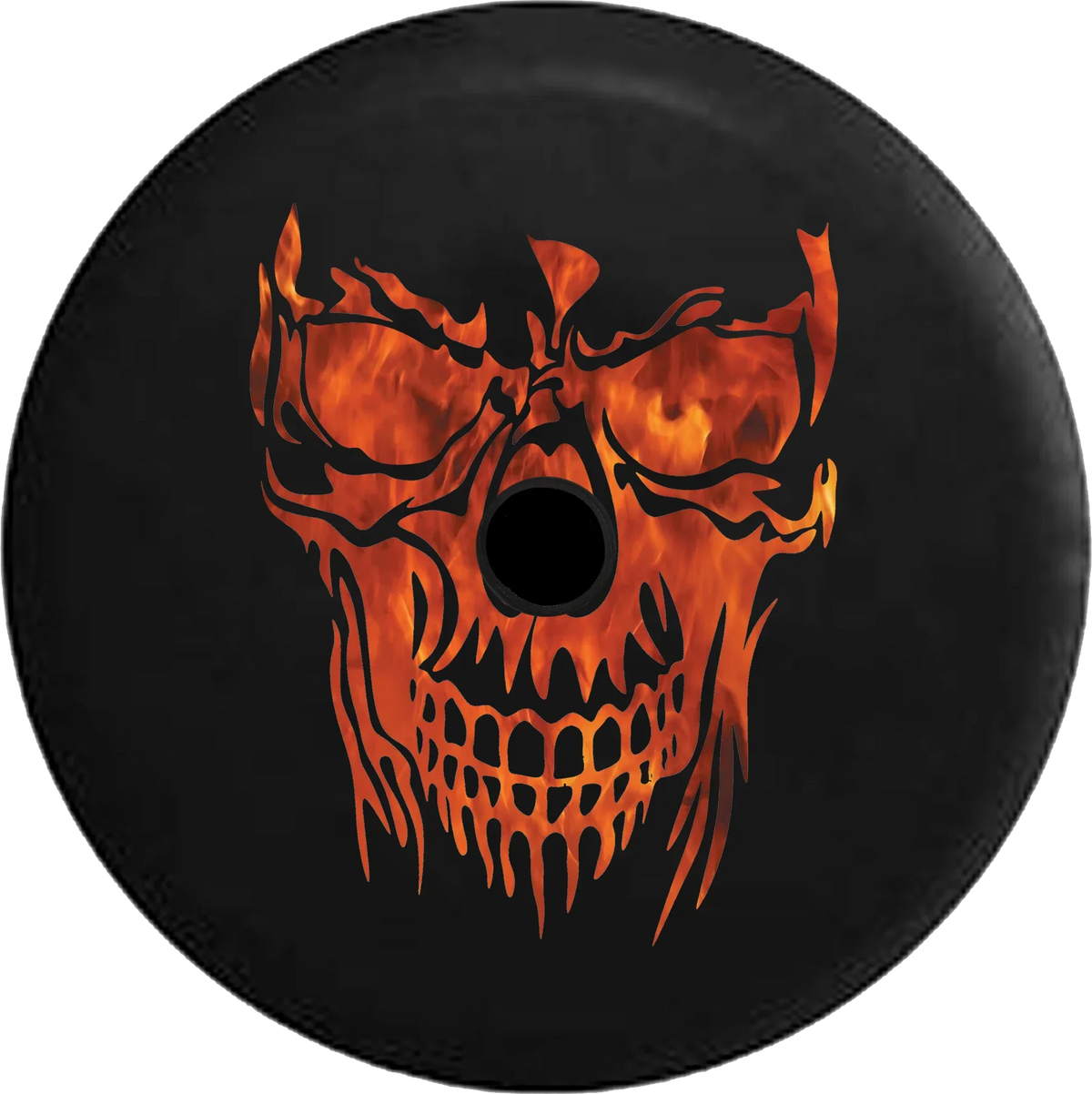 Flaming Hell Inch and Skull Cover 33 Wrangler Tire for Back 2018 RV Face JL Camera Backup 2019 Fire Jeep Spare Real