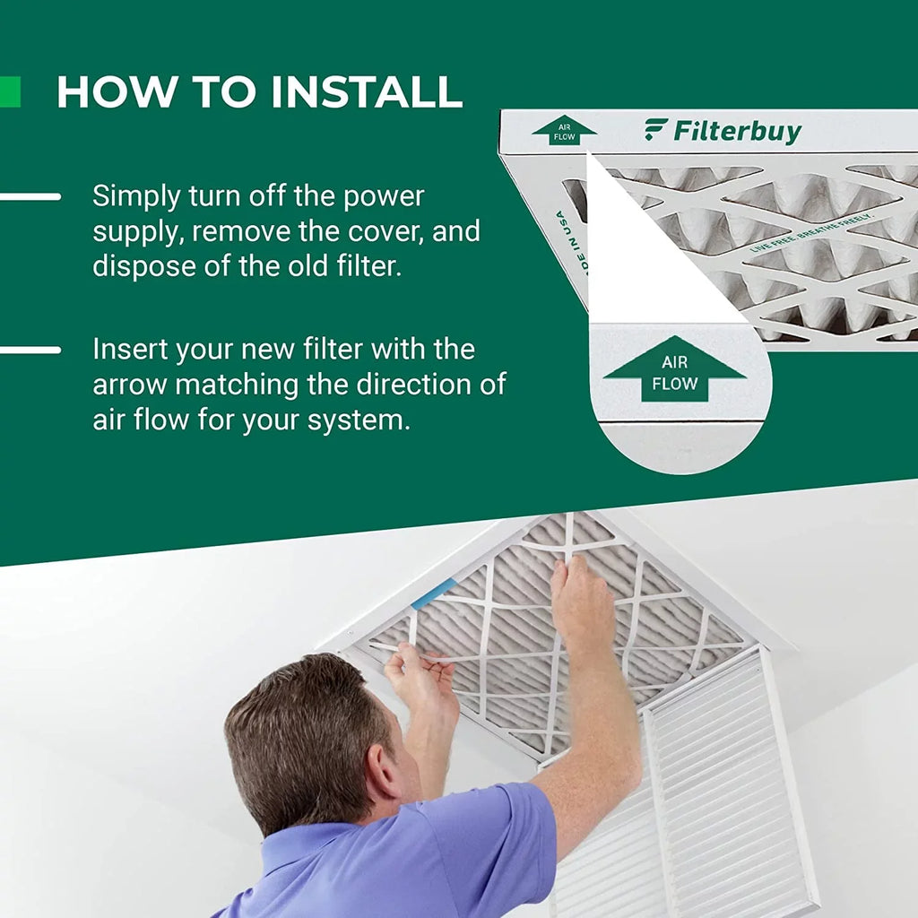 Furnace Air Pleated HVAC (1-Pack) Filters AC 13 MERV 25x25x1 Filterbuy