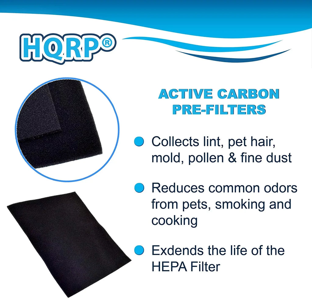 Vornado for AC550 6-pack AC500, Activated Carbon AC350, Purifiers HQRP Air Filter fits AC300, MD1-0023 Replacement