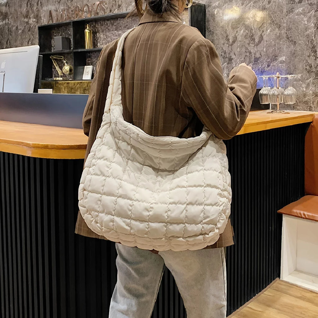 Argyle Filled Junior Capacity Crossbody For Cotton Tote, Work Padded Bag, Bag Hobo Large Tote Quilted Quilted Shoulder