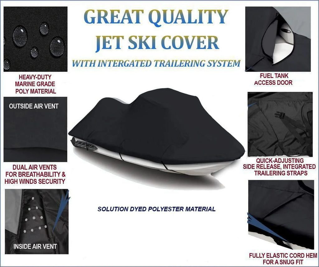 STX-12F DENIER Jet JetSki 2006 2003 Kawasaki Cover BLACK Compatible Ski PWC for Covers 2005 2004 2007 Cover 600 2008