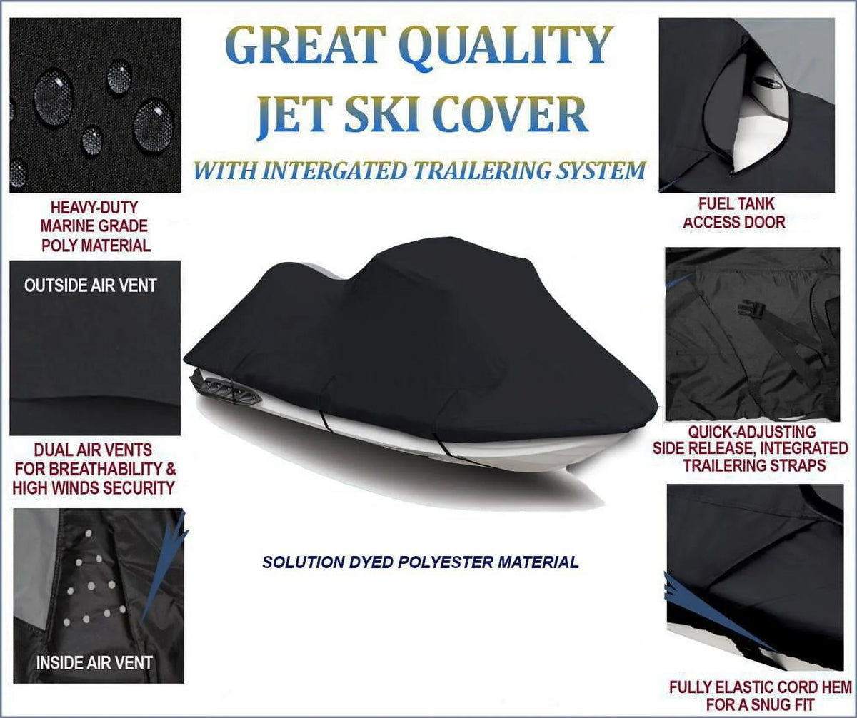 STX-12F DENIER Jet JetSki 2006 2003 Kawasaki Cover BLACK Compatible Ski PWC for Covers 2005 2004 2007 Cover 600 2008