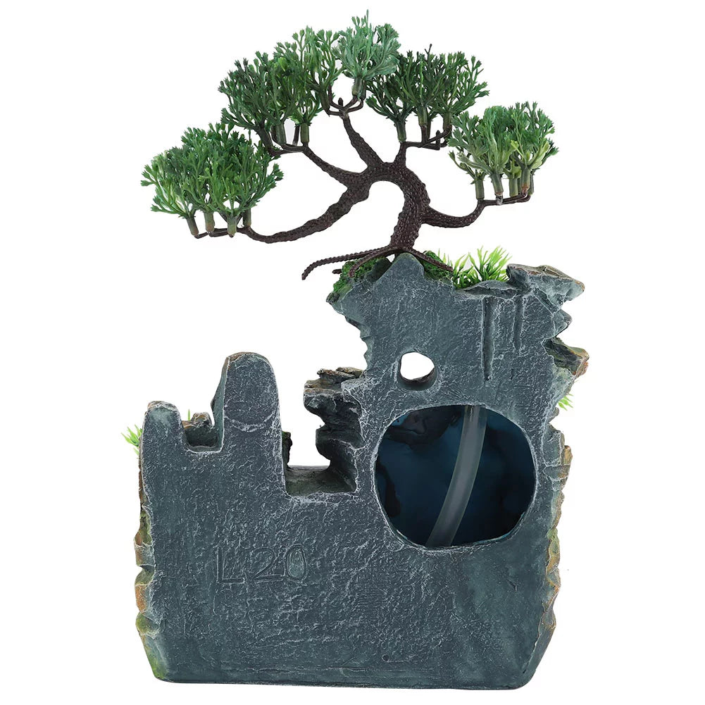 Zen 220V Waterfall Mini Plug Fountain Meditation Waterfall EU Desktop