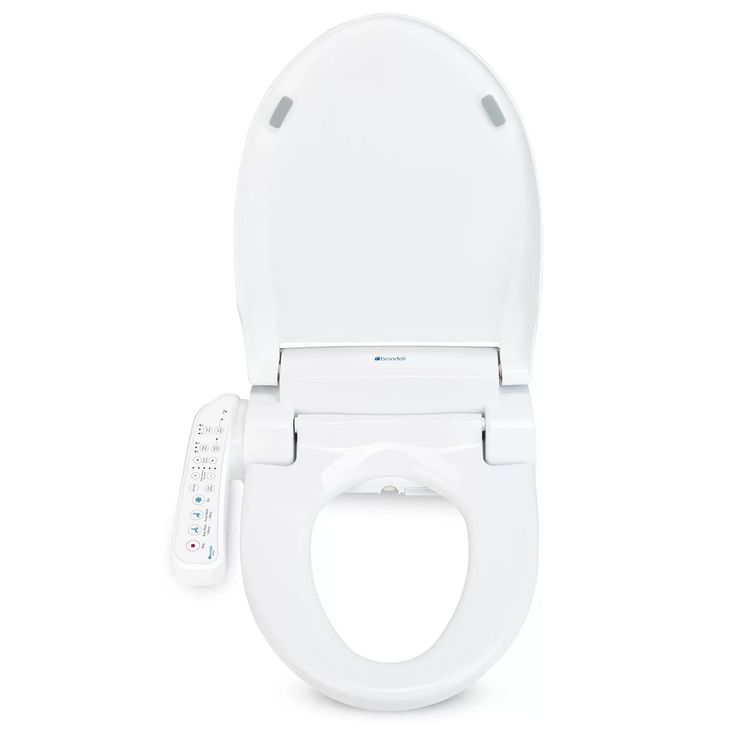 Bidet Seat Stainless White Brondell Dryer Steel SE400 Nozzle, Round Sidearm, Swash and with