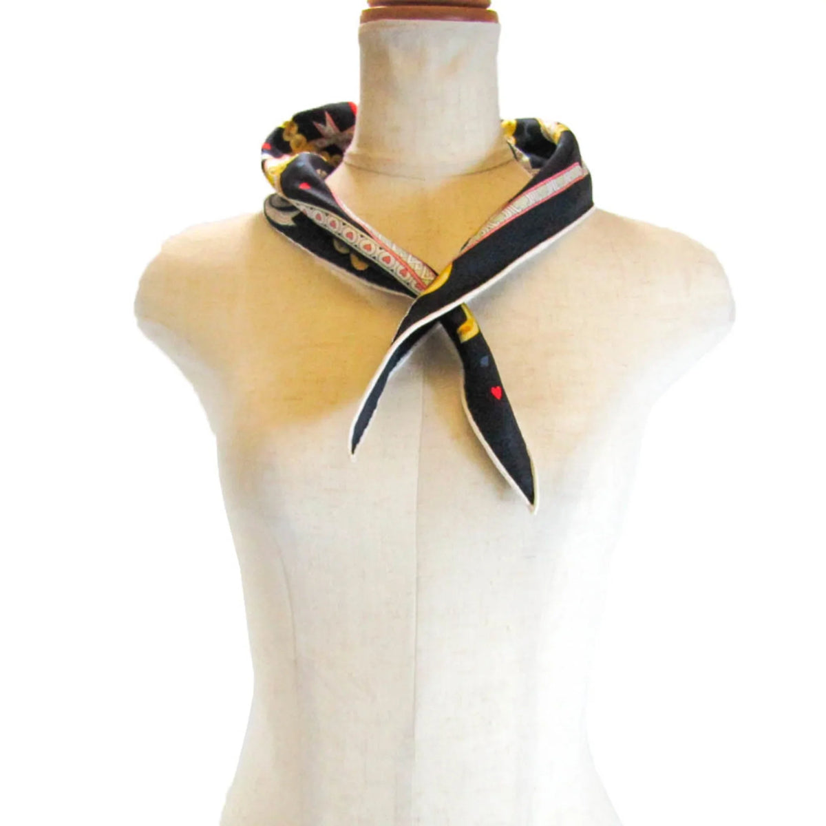 Scarf Women's Multi-color,Navy,White COEUR DE (Good) Silk Hermes LOSANGE DAME Pre-Owned