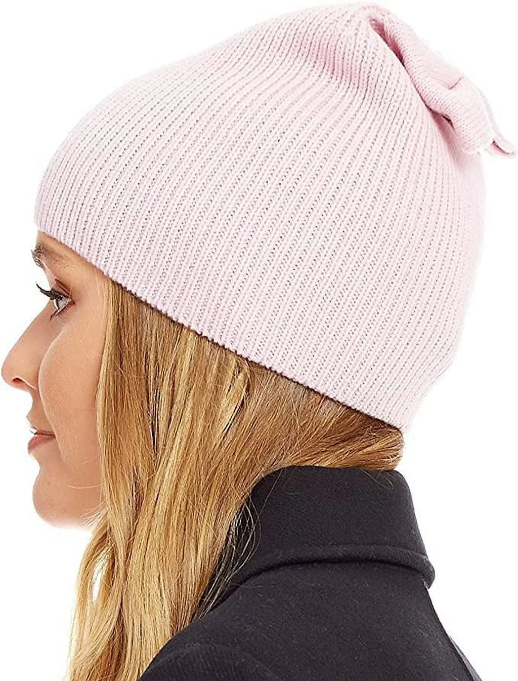 Kate Beanie Spade Bow Solid Pink