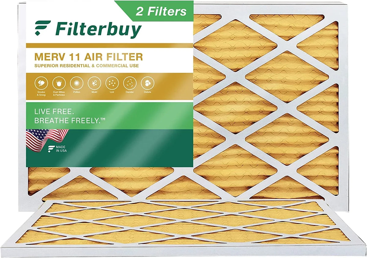 Air Pleated 12x25x1 (2-Pack) 11 HVAC MERV AC Filterbuy Filters Furnace