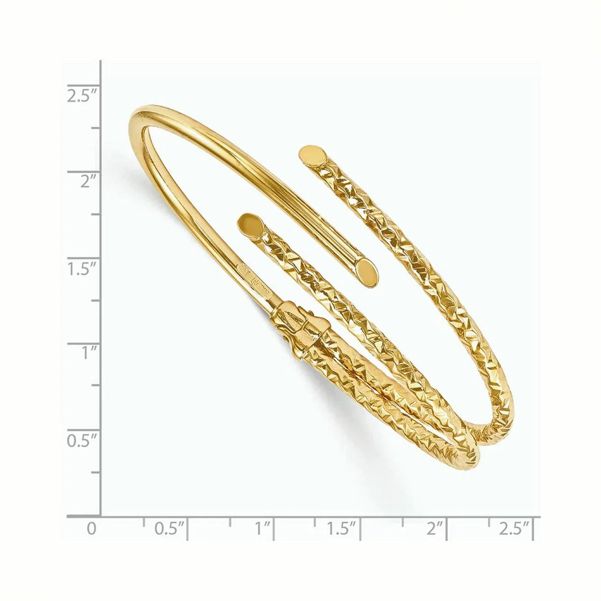 Leslie's Textured 14k Fancy Bangle Polished