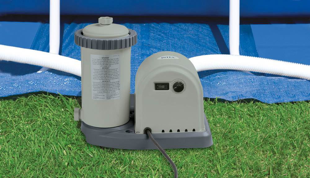 Inflatable & Ladder, Pool with Ground Intex Metal Above x Cover Pump Round Frame 18ft 48in