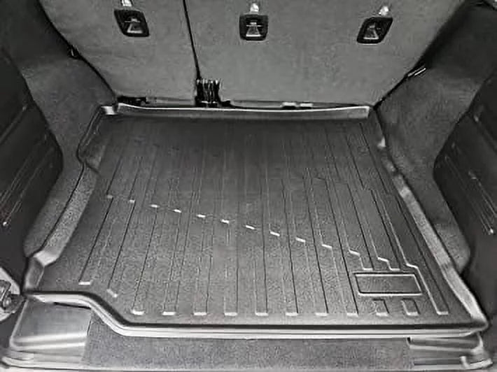 '- - Doors Jeep - Black Sahara Shaped Trunk Laser Sport Cargo Fit Mat Cargo All-Season (JL) Rubicon 4 Liner Premium Unlimited Trunk Mat Liners Measured Car 3D for Custom Wrangler 2019-2023