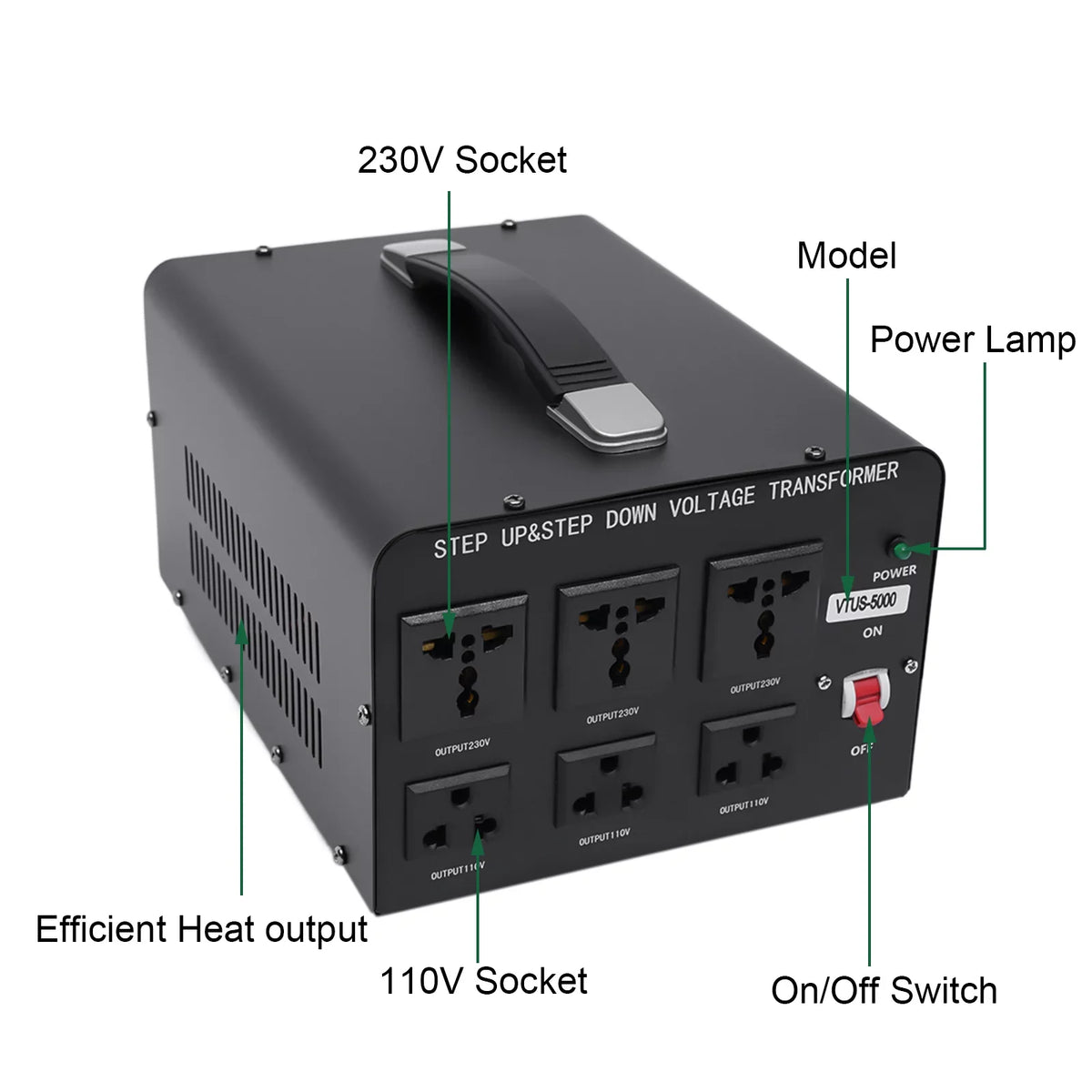 Convert Transformer 220V Heavy Watt Converter Duty to Voltage 110V 110V Step Loyalheartdy Up/Down 220V 5000 to Power Peak Converter / Electric Voltage