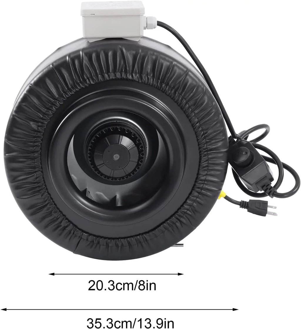 Combinable Fanwith Speed Duct Filter HEPA Carbon Controller Fan Fan Filter Booster Exhaust Fan with Inch & Grow Industrial FETCOI Inline Tent 8 Grade Powerful