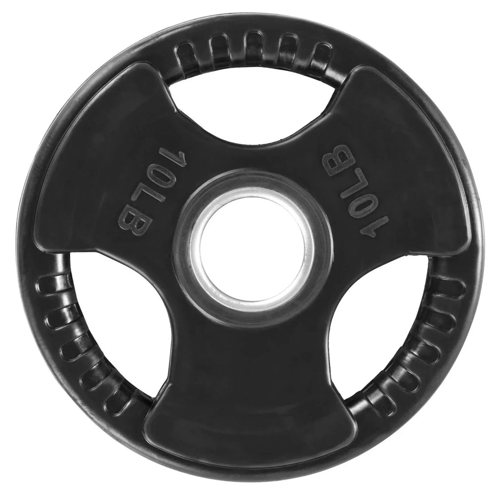 French ft Bar w/7 (New) Weight Set Grip Olympic 395 Rubber lbs Plate Fitness