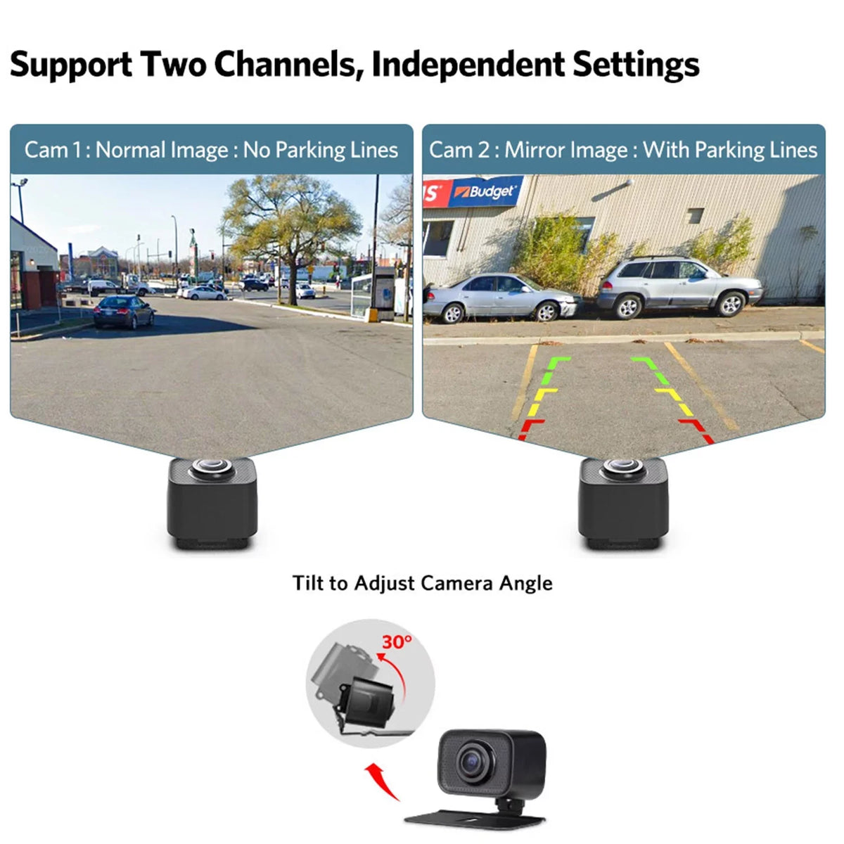 Cameras 5" Rear Universal with Vehicle for View Plate Cameras, Signal Monitor System 2 Car, Backup Support Wireless Camera License Camera Digital Backup