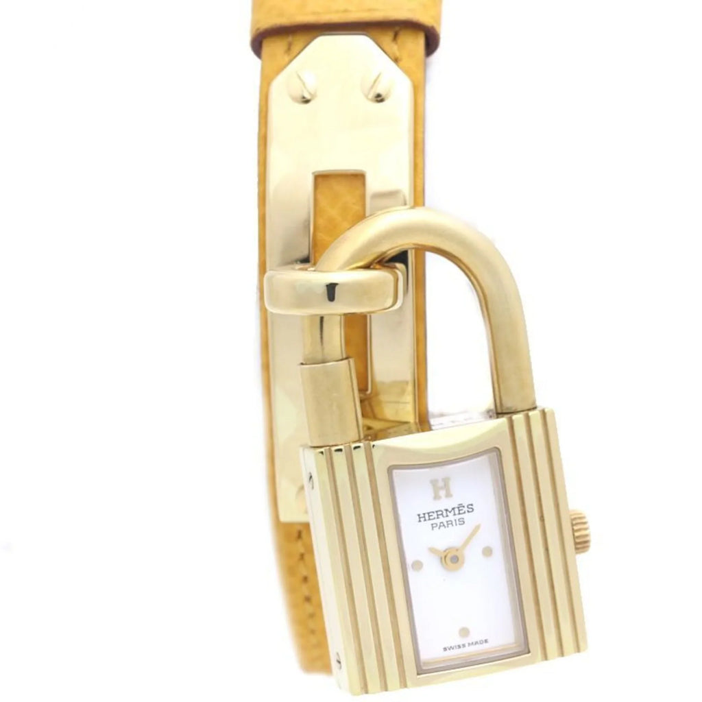 Epson 39261 plated) Watch ○Y (gold (Good) stamp Kelly Vaux Ladies GP Pre-Owned HERMES KE1.201 x