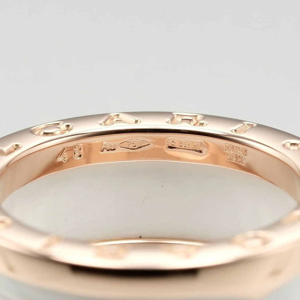 Pre-Owned B 7.22g I112223130 Ring Bvlgari Approx. One Gold Zero BVLGARI (Good) PG K18 Pink Ceramic