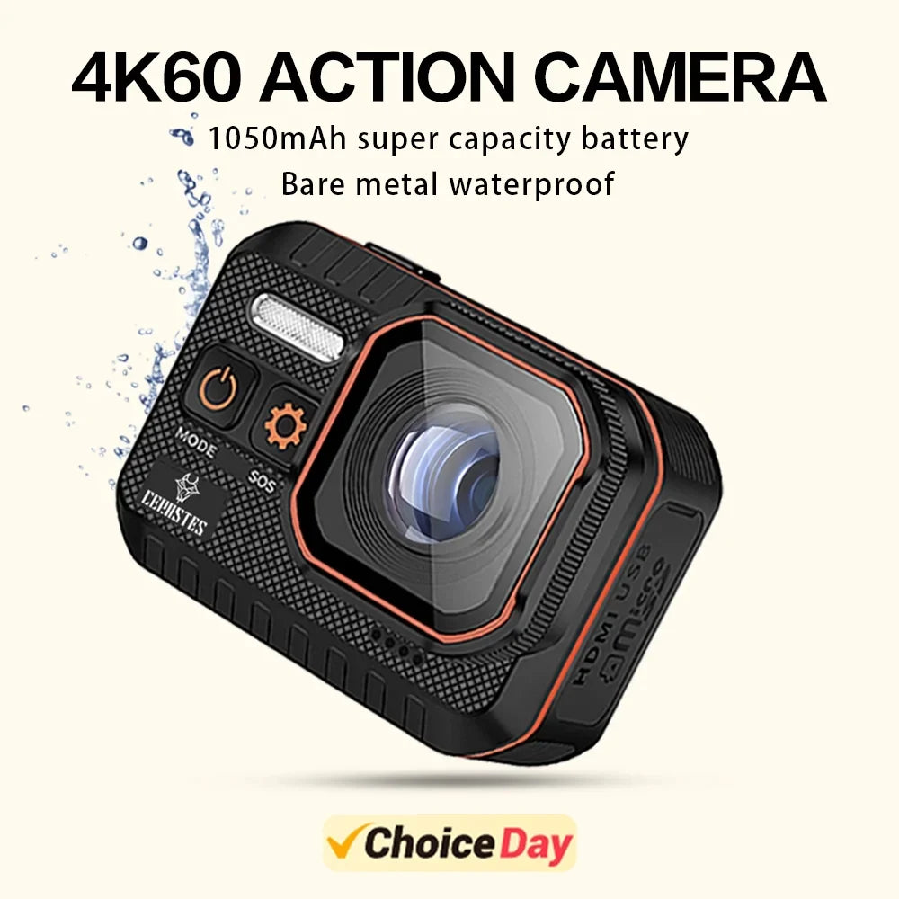 4K60FPS Action Waterproof Action Camera recorder Control With Sports Helmet Sport Camera Camera Screen Cam Remote drive