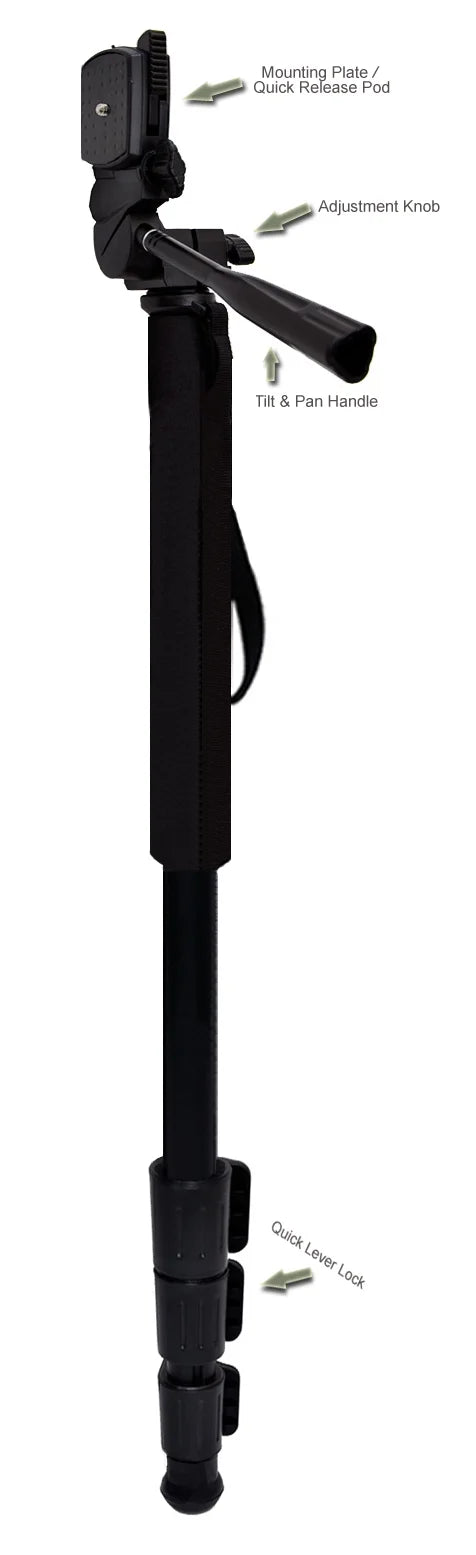 Monopod Panasonic II Lumix Unipod / Release) 72" (Quick DC-LX100 Black Professional For