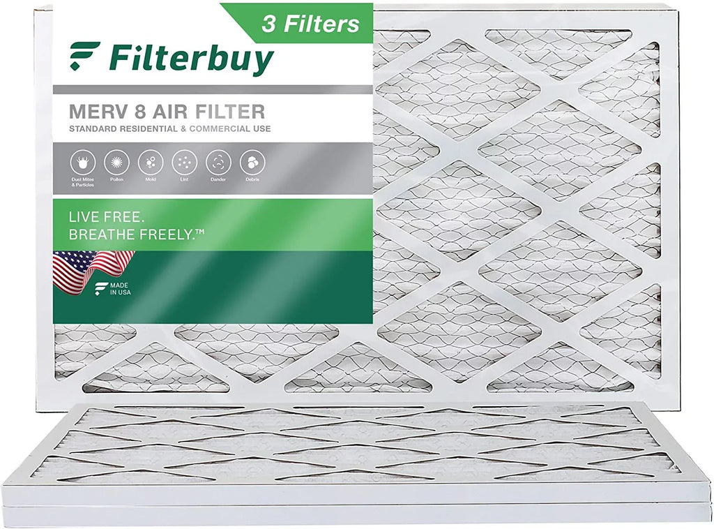 Air HVAC Filterbuy MERV AC Pleated (3-Pack) Filters Furnace 10x30x1 8