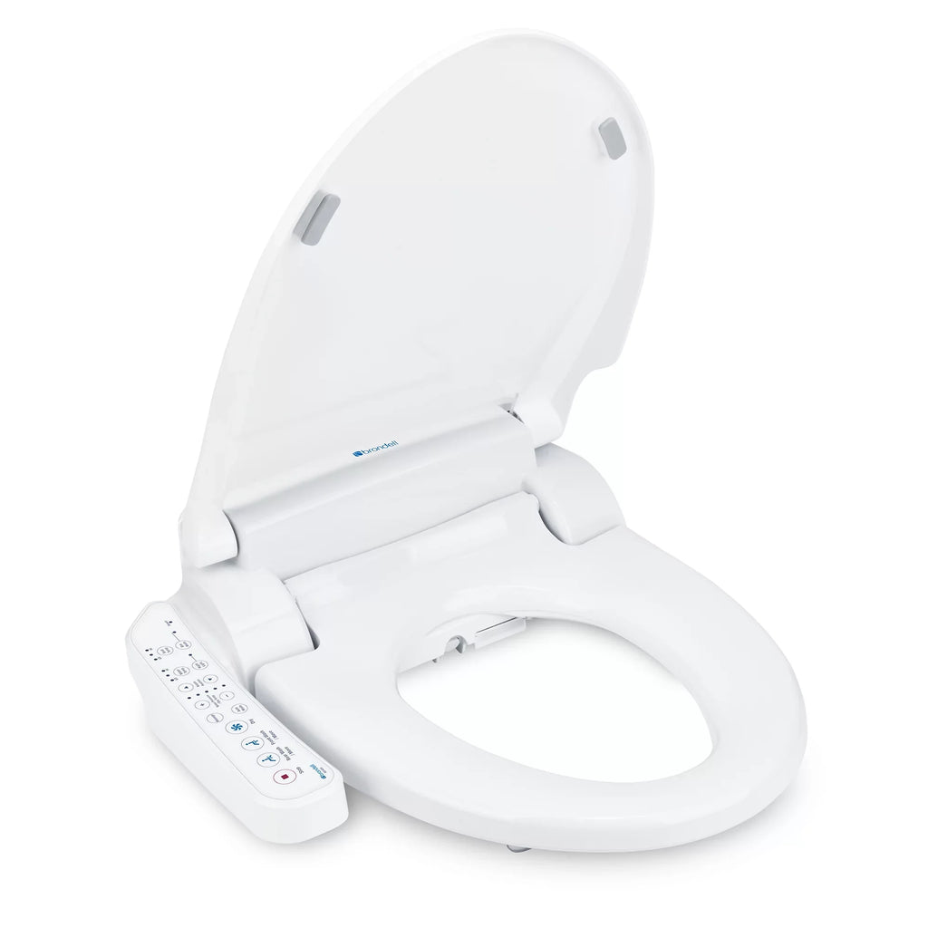 Bidet Seat Stainless White Brondell Dryer Steel SE400 Nozzle, Round Sidearm, Swash and with