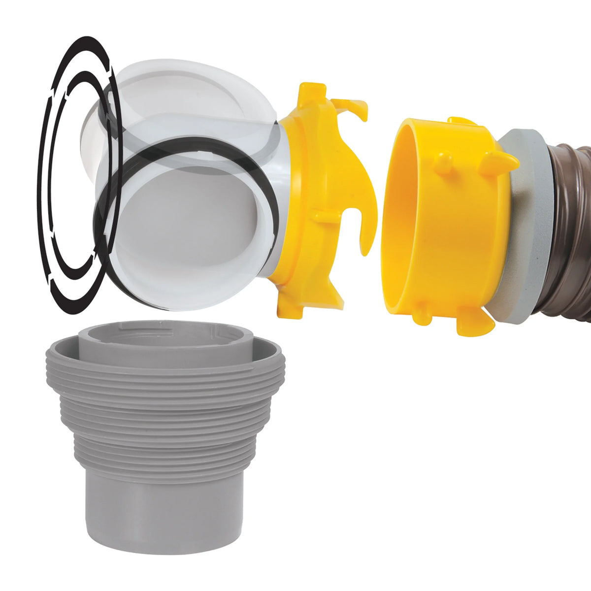 Vinyl, | (39628) Kit Camco Multicolor Heavy-Duty Sewer HTS Hose Camper/RV 20-Foot 360 Revolution