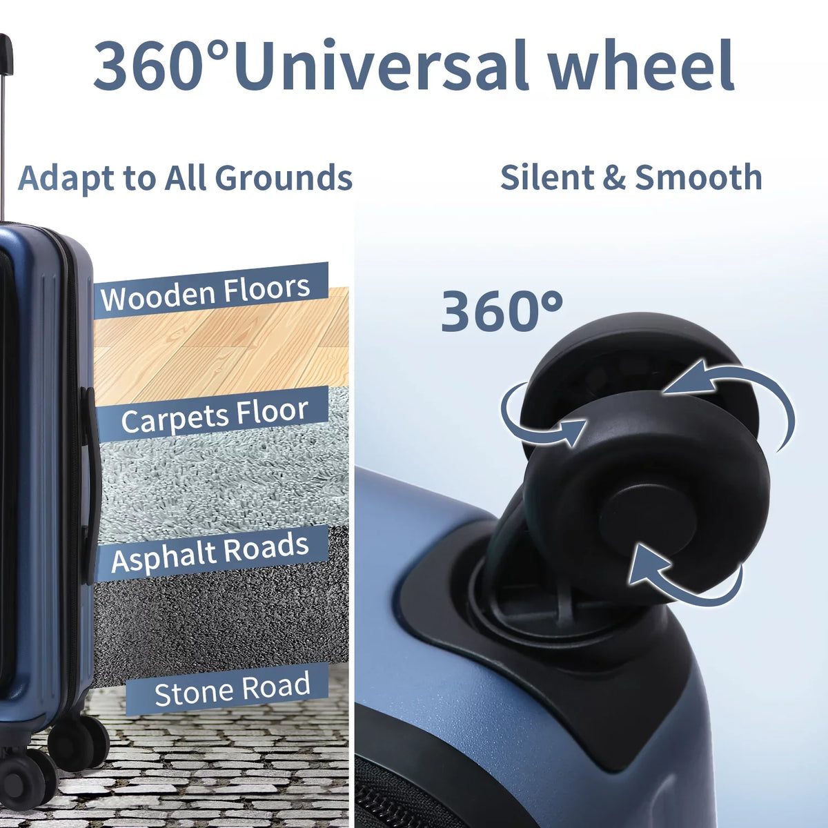 20 Inch Only ABS+PC Expandle, Laptop 20/24 Front with Set, Wheels, 37~41L Lock Pocket & Spinner Luggage 65L, Blue Inch & Hardshell TSA 2 + 20 Suitcase 24 Piece with Ice Lightweight
