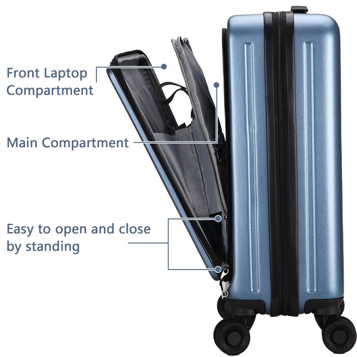 20 Inch Only ABS+PC Expandle, Laptop 20/24 Front with Set, Wheels, 37~41L Lock Pocket & Spinner Luggage 65L, Blue Inch & Hardshell TSA 2 + 20 Suitcase 24 Piece with Ice Lightweight