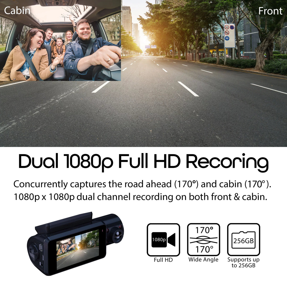 Dash Front Rexing V3 Cabin with & Cam and 1080P Wi-Fi GPS Inside