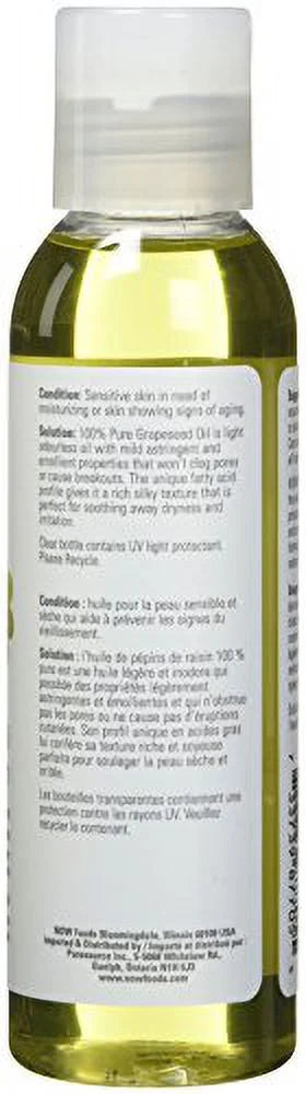 NOW Oil, ML Grape Seed 118 FOODS