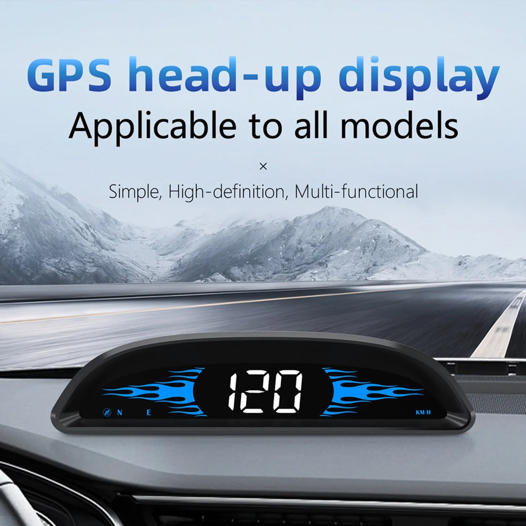 Screen Driving Car Vehicle Overspeed HUD SpeedTimeDirectionMileage Alarm Head-up Display Display Navigation Speedometer Dual Digital GoolRC System with Alarm Fatigue