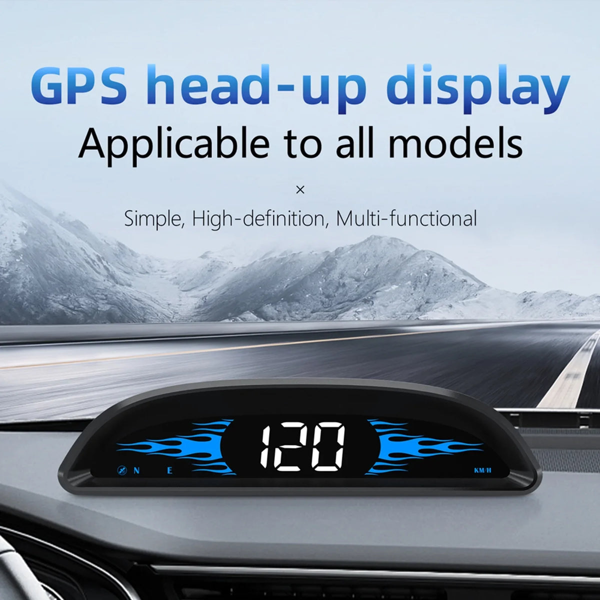 Screen Driving Car Vehicle Overspeed HUD SpeedTimeDirectionMileage Alarm Head-up Display Display Navigation Speedometer Dual Digital GoolRC System with Alarm Fatigue