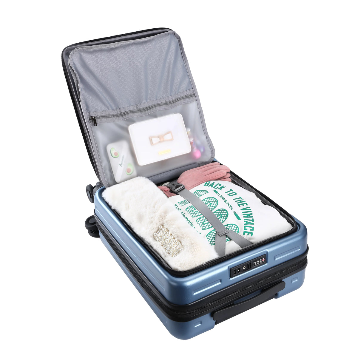 20 Inch Only ABS+PC Expandle, Laptop 20/24 Front with Set, Wheels, 37~41L Lock Pocket & Spinner Luggage 65L, Blue Inch & Hardshell TSA 2 + 20 Suitcase 24 Piece with Ice Lightweight