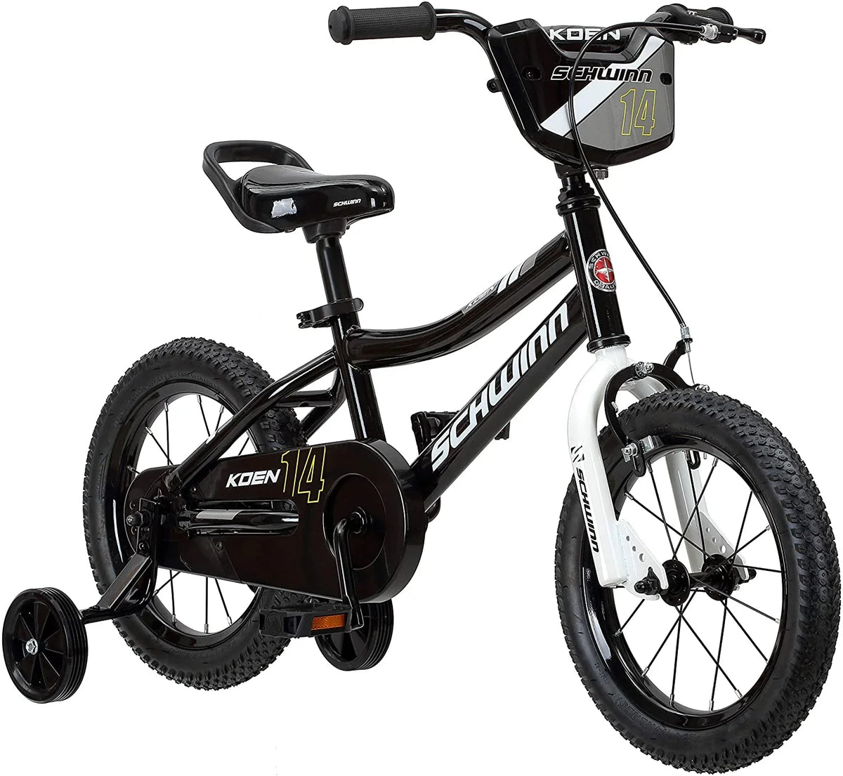 for 2 Boys and Up, Black, Wheels, Kids, Toddlers Ages Adjustable Seat inch Bike and 14 for Training Schwinn Wheels Years Koen