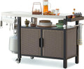 Indoor Kitchen 53-Inch Shelf Table SUSIMOND Cabinet Outdoor and Wheels Rolling Stainless Cart XL for Steel Storage Countertop, Dining Island Side with Worktable with