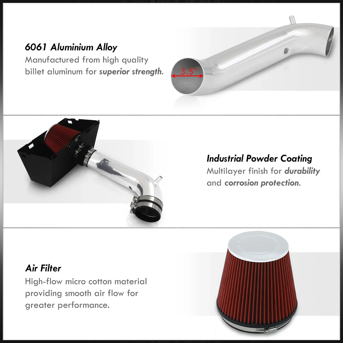 Intake Compatible/Replacement For 2005 Pipe 03 07 Air 5.7L 2008 Shield 02 04 3500 05 4.7L 2003 Distributors 1500 2006 2500 Cold 2002 2007 Heat Dodge 08 System Polish Aluminum 06 Induction AJP Ram 2004
