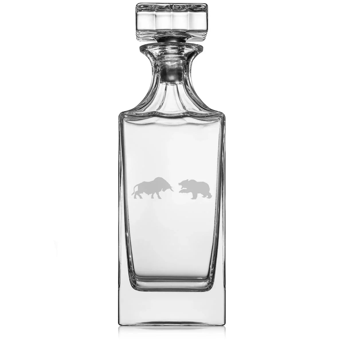 oz Market Glass Stock Stopper Bear Day Bull 30 Glass Trader Gift Decanter Vs Whiskey with