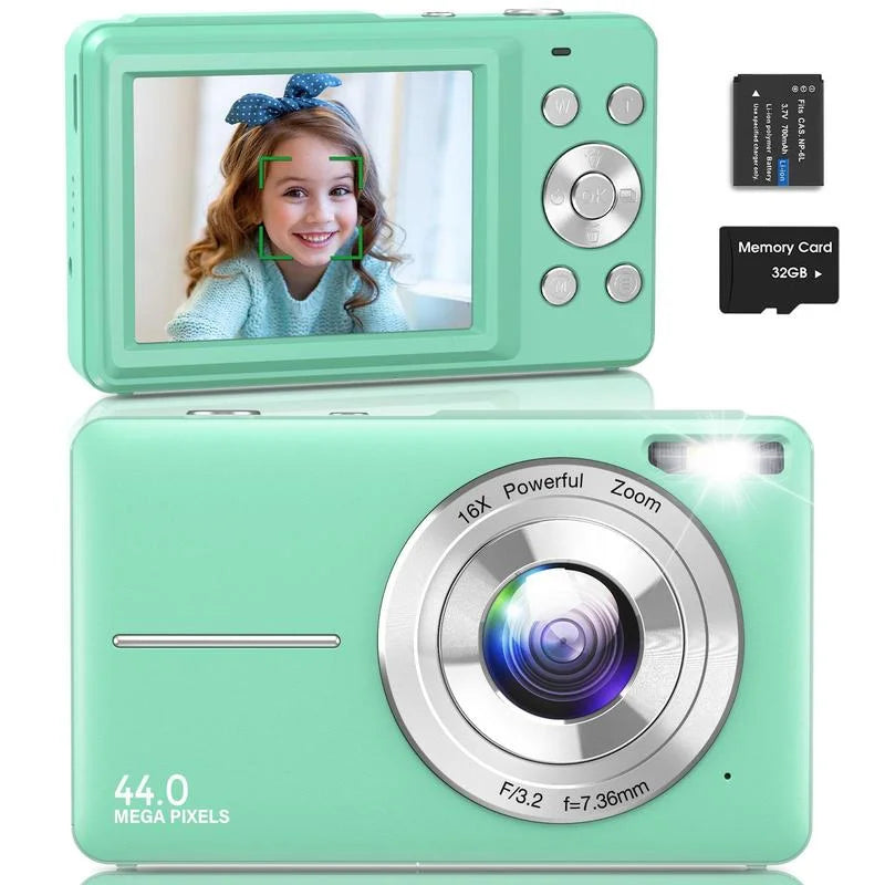 Camera 16X Digital Card, 44MP Zoom Festival, Digital Day & DC403 Piece Memory Mother's Music for for Digital Multi-functional f=7.36mm), Compact Recording 32G Camera P Gift, 1 Cameras, 1080P Ff(F/3.2,