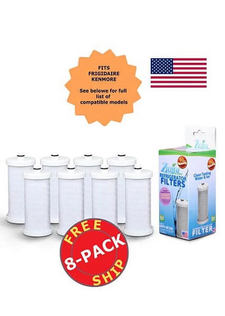 Model Ice , with Brand Frigidaire® OPFF-RF300 Filter Compatible , and Made , # NGRG-100 U.S.A. ZUMA Water - in 8 Pack -