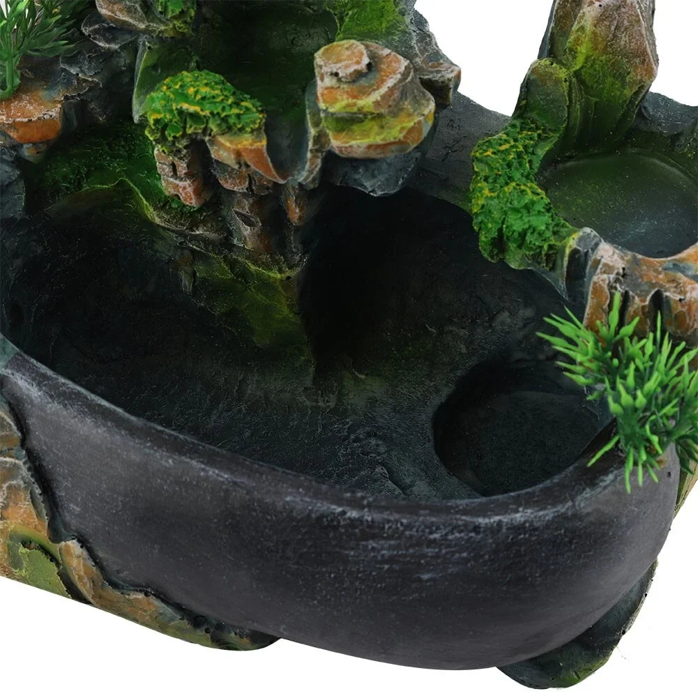 Zen 220V Waterfall Mini Plug Fountain Meditation Waterfall EU Desktop
