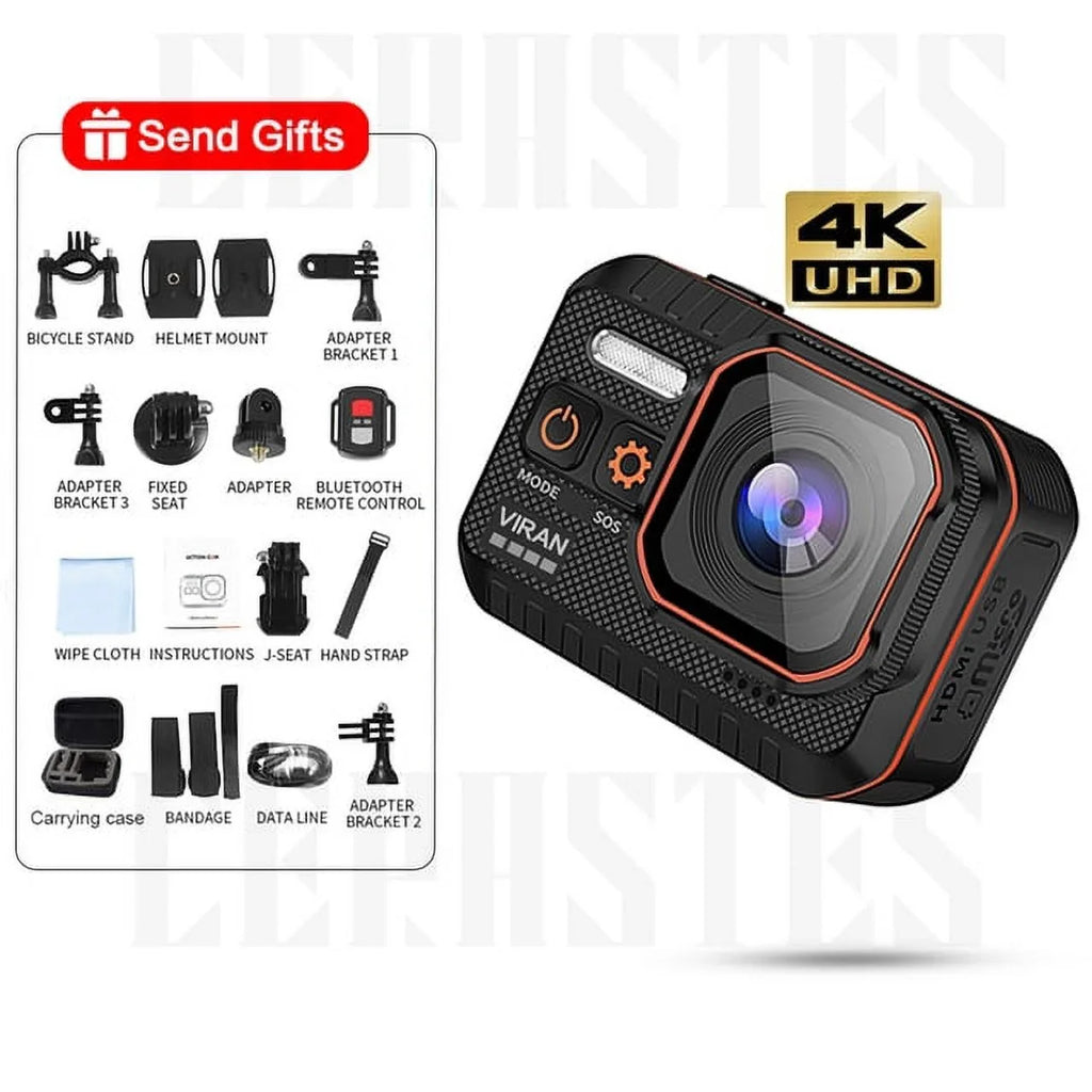 4K60FPS Action Waterproof Action Camera recorder Control With Sports Helmet Sport Camera Camera Screen Cam Remote drive