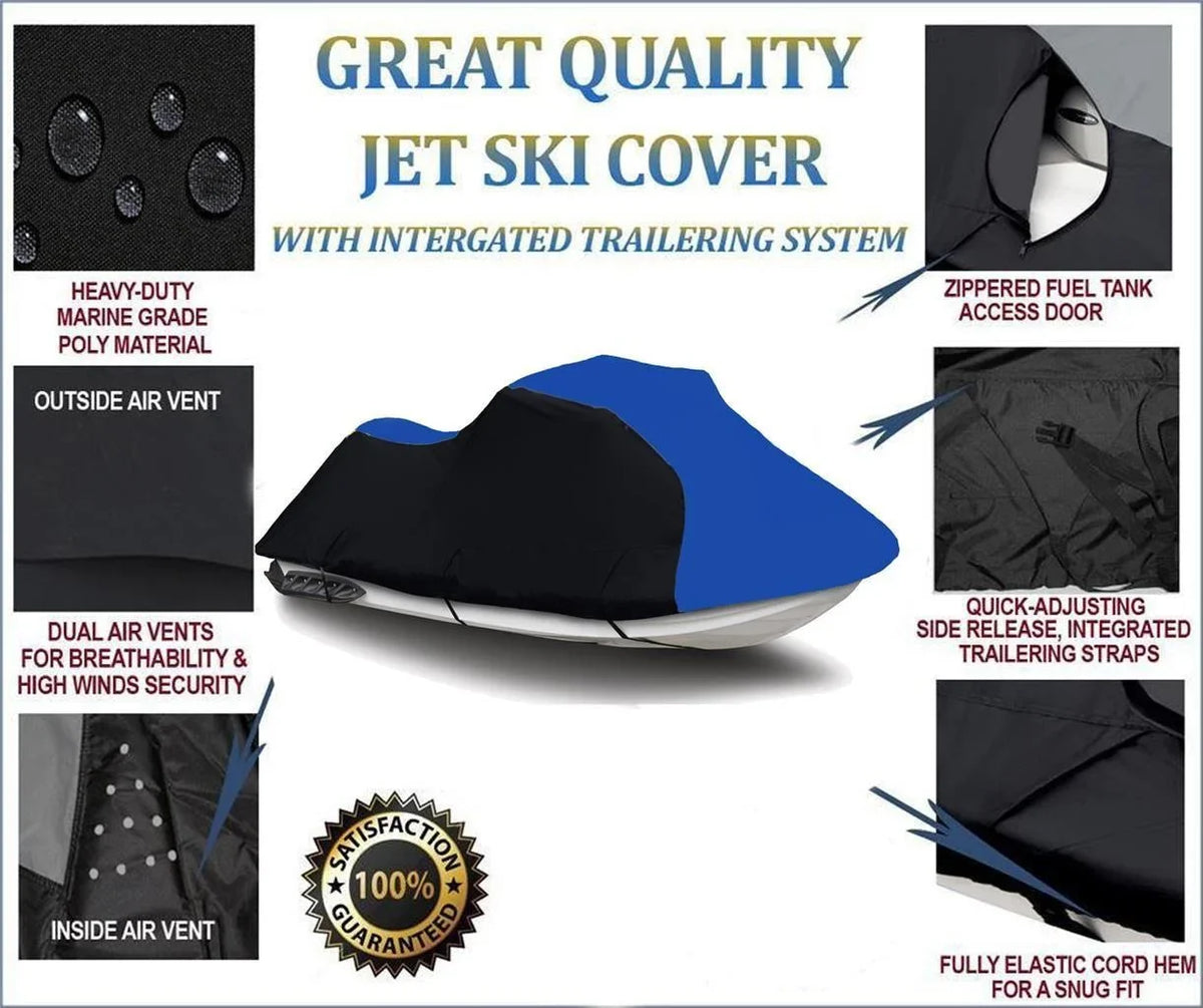 PWC Sea-Doo BLACK Cover 2015 2011 Compatible 2012 HEAVY-DUTY, Sea 2010 SKI RXT-X Bombardier JET for 2013 / Doo 2014 600D 260 BLUE